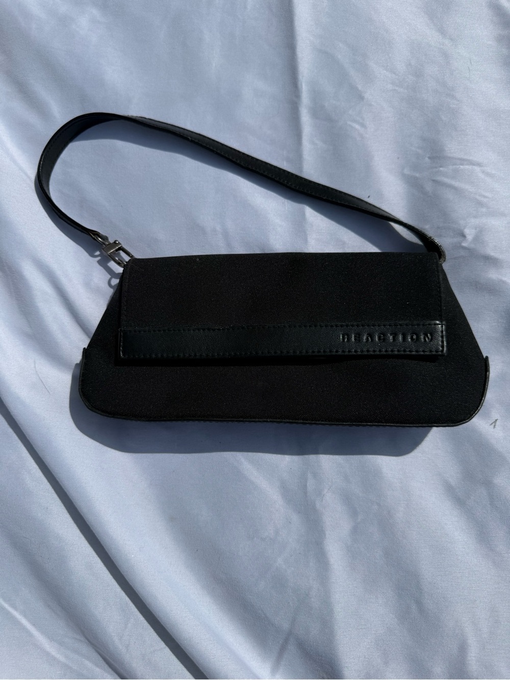 Reaction Kenneth Cole Black Shoulder Clutch Bag